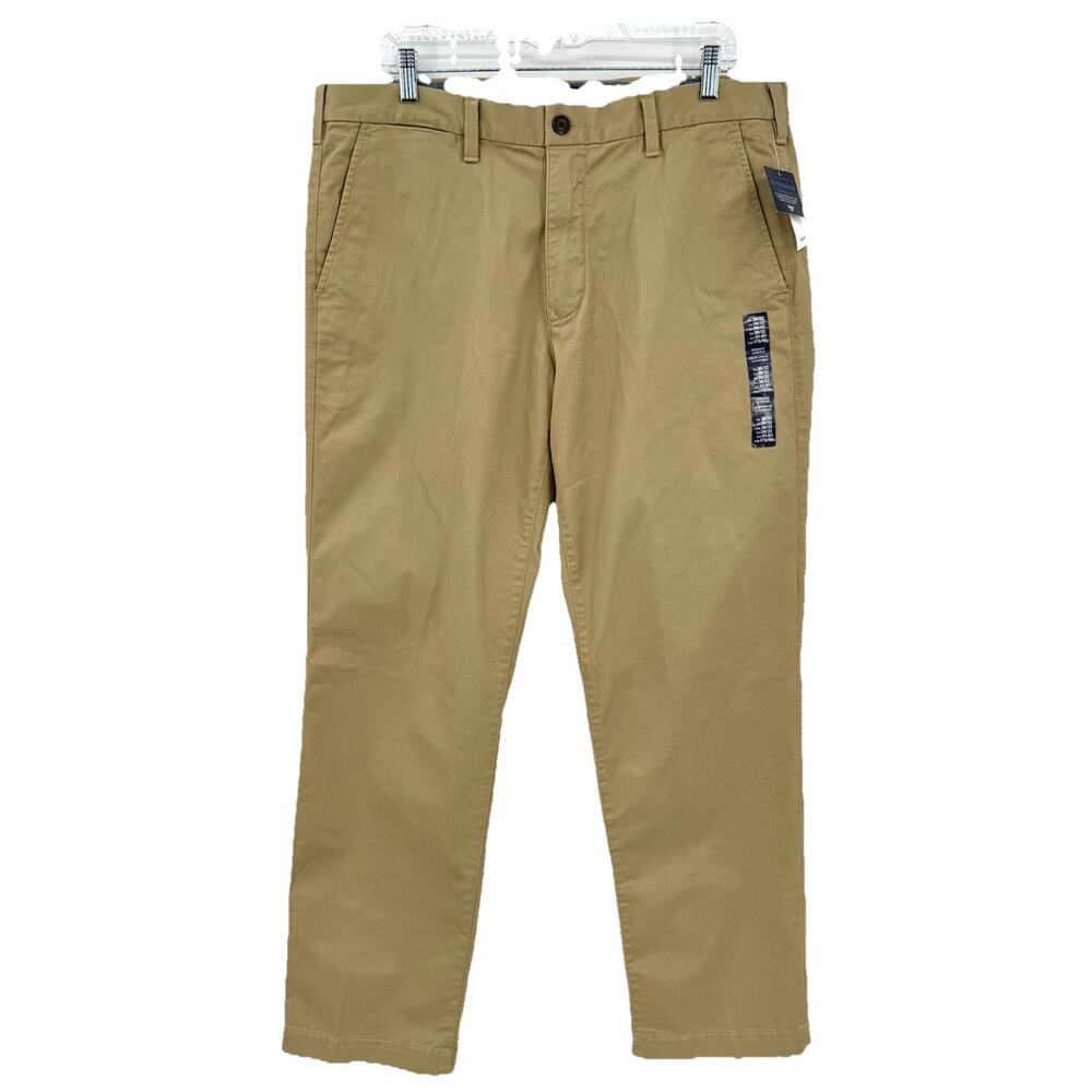 Gap Khakis Mens Straight Stretch Flat Front Dress Pants Size 36x32 Preppy Chinos - Picture 2 of 11